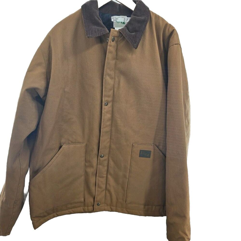 Key Apparel Premium Insulated Duck Chore Coat Saddle W/Dark Brown Cord Collar...